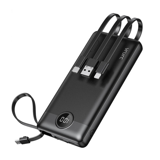 Brand New VRURC Power Bank with Built-In Cables 10000Mah USB C Portable Charger