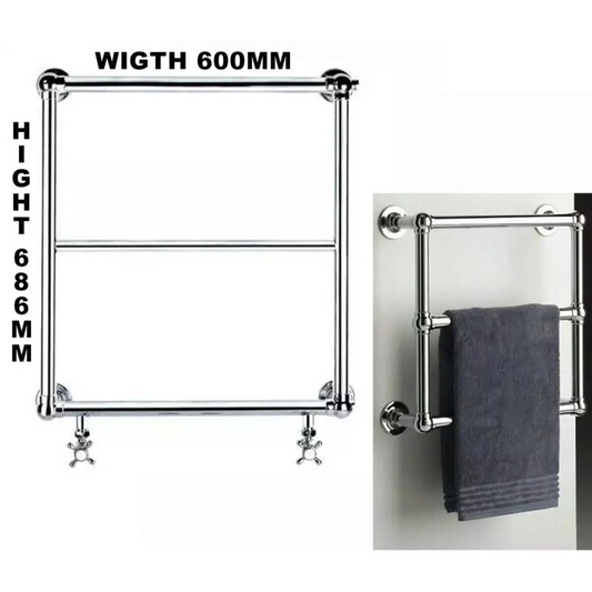Chrome Burcome 600 X 686mm Towel Stand Bathroom Washroom Radiator Free Postage
