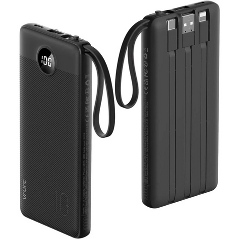 Brand New VRURC Power Bank with Built-In Cables 10000Mah USB C Portable Charger