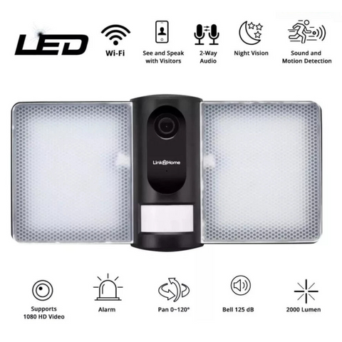 Link2Home High Resulation 2k security Camera Outdoor Floodlight * BRAND NEW *